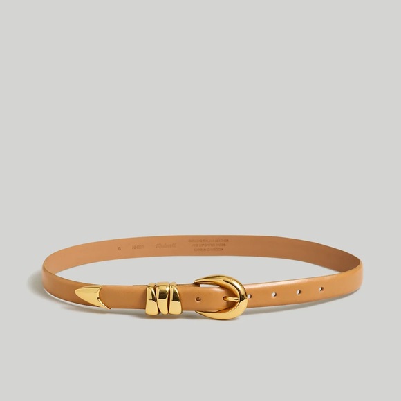 Madewell Accessories - NWT Madewell Chunky Metal Leather Belt in Desert Camel